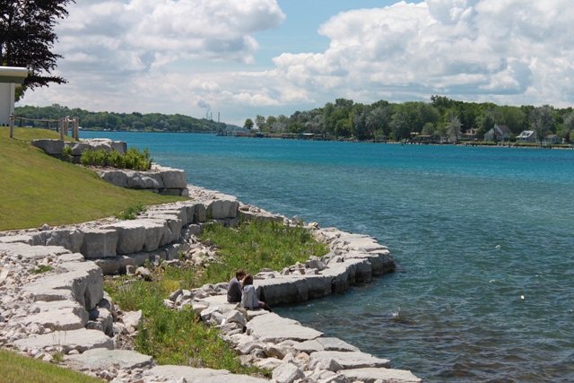 armour stone wall at guthrie park