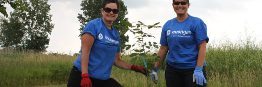 union gas employees help plant trees at Mclean