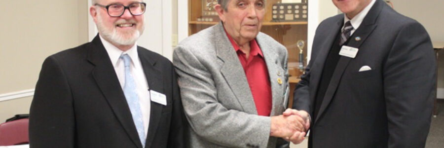 from left to right, Terry Burrell, Vice Chair, Bill Bilton retiring after 20 years of service and Steve Arnold,Chair