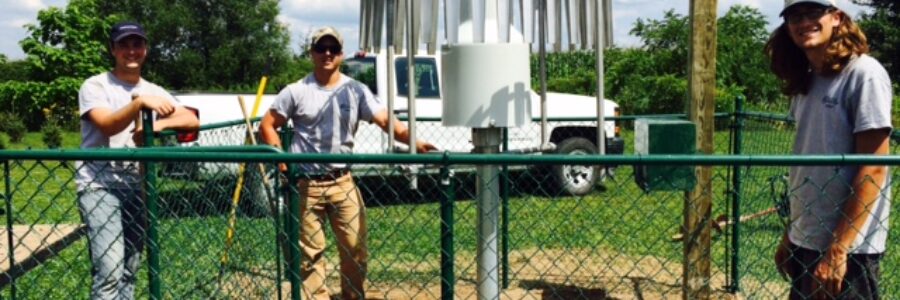 SCRCA staff install a new rain gauge