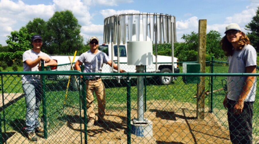 SCRCA staff install a new rain gauge