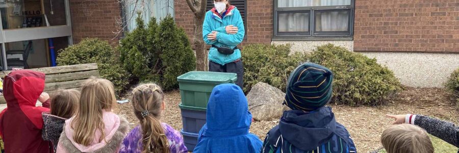 SCRCA's Myra Spiller addresses a group of school children during the Spring Water Awareness Program