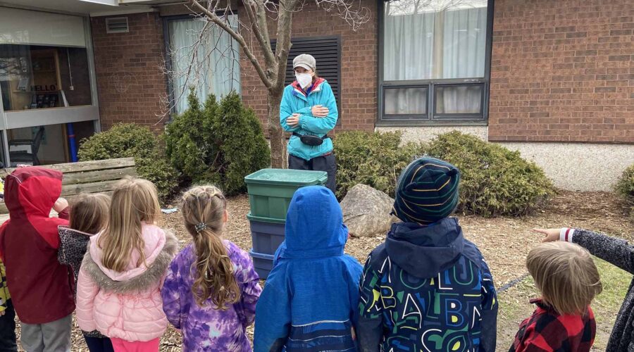 SCRCA's Myra Spiller addresses a group of school children during the Spring Water Awareness Program