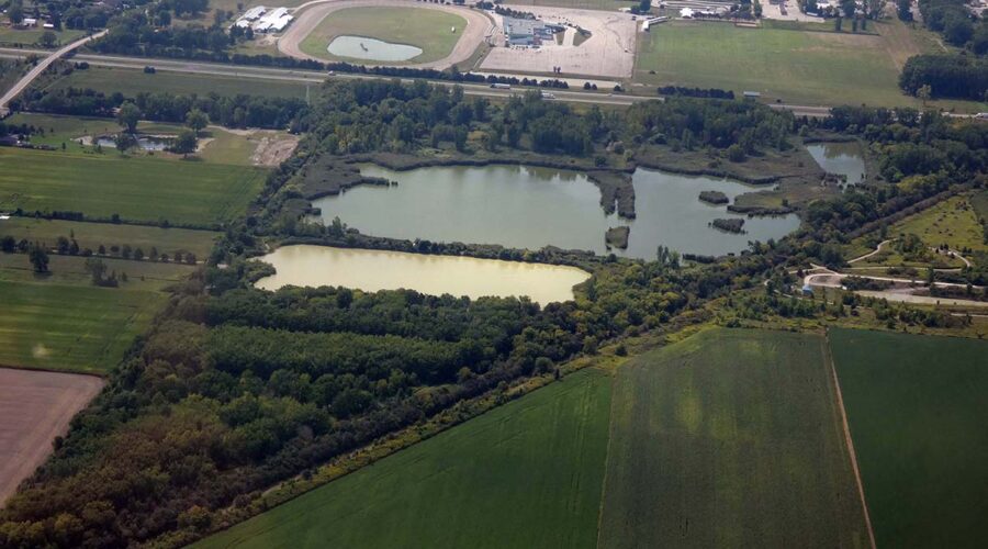 Aerial view of Wawanosh Wetland Conservation Area